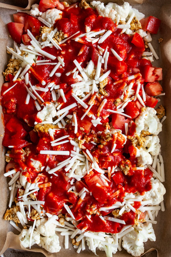 Pizza Cauliflower Bake | The Full Helping