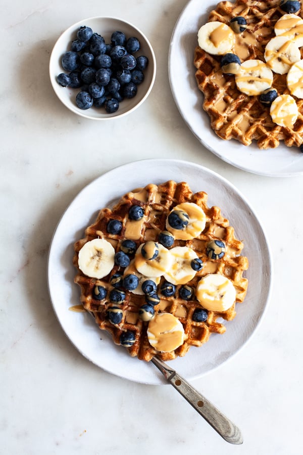 Vegan Peanut Butter Waffles | The Full Helping