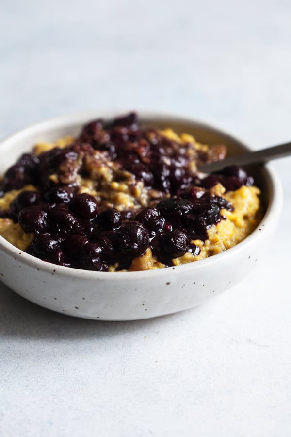 Golden Oats with Gingered Blueberry Sauce | The Full Helping