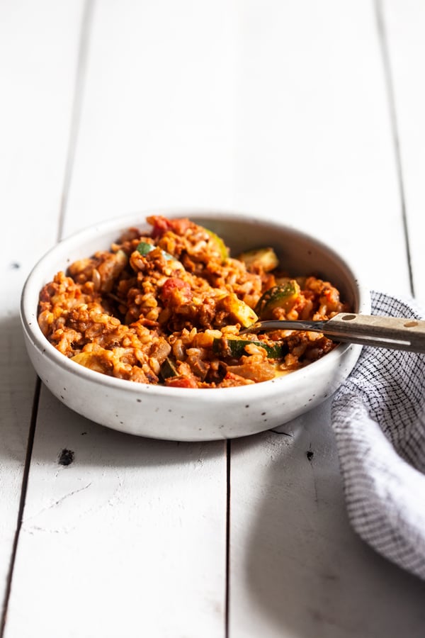 One-Skillet Spiced Lentil Walnut Rice