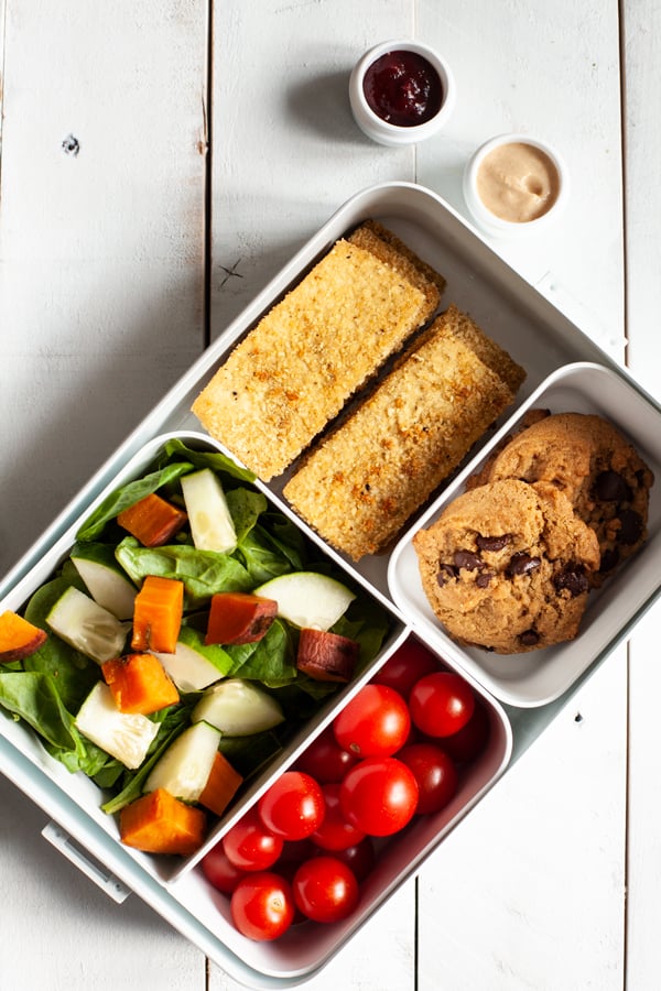 Pumpkin Seed Crusted Tofu Fingers (with two homemade dipping sauces!)