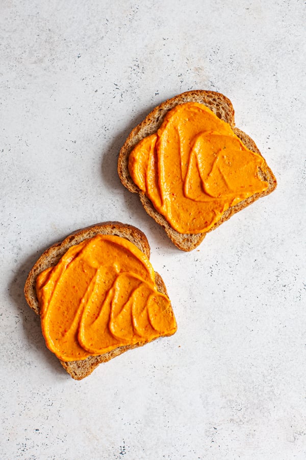 Creamy Sweet Potato & Roasted Red Pepper Spread | The Full Helping