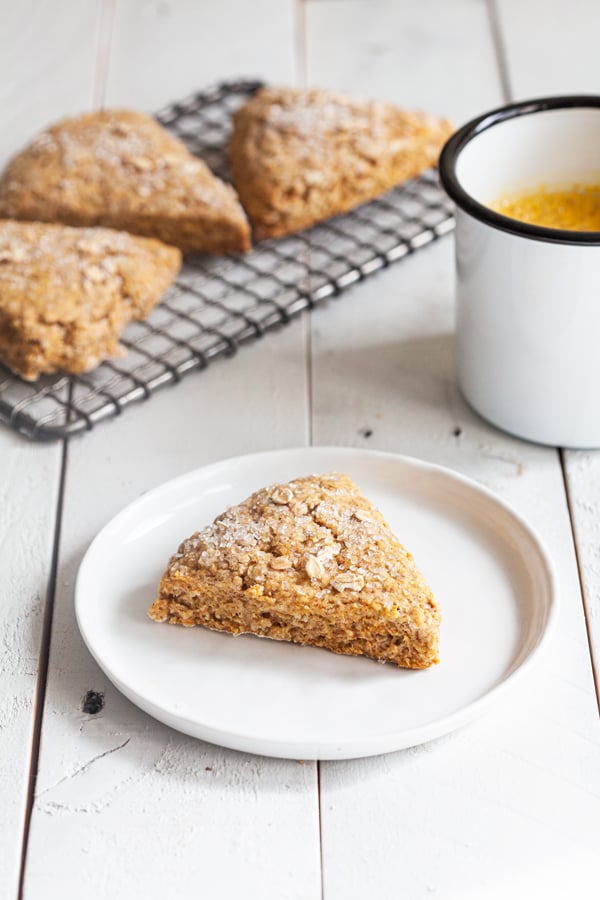 Wholesome Vegan Pumpkin Oat Scones | The Full Helping