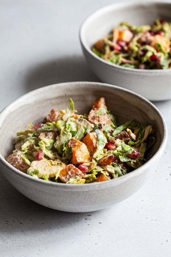 Roasted Butternut & Shaved Brussels Sprout Salad | The Full Helping