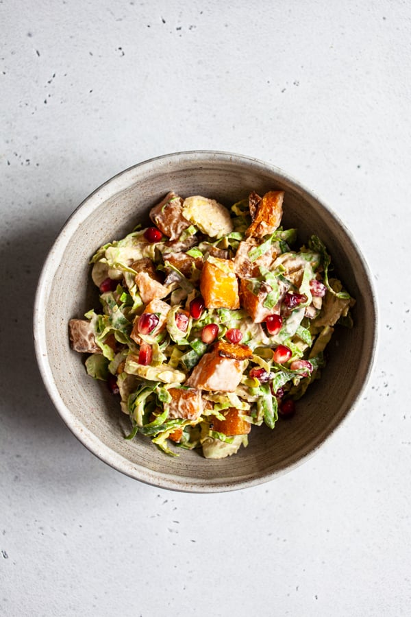 Roasted Butternut & Shaved Brussels Sprout Salad | The Full Helping