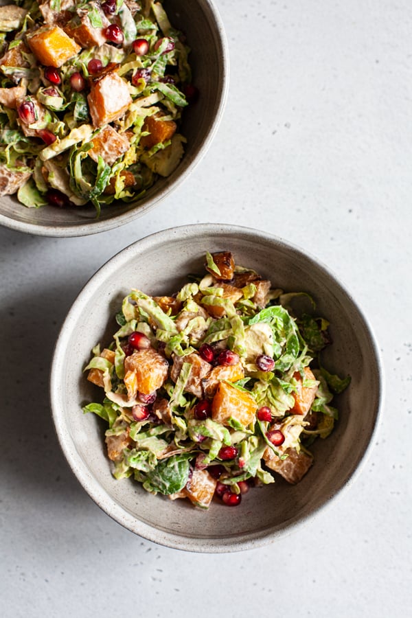 Roasted Butternut & Shaved Brussels Sprout Salad | The Full Helping