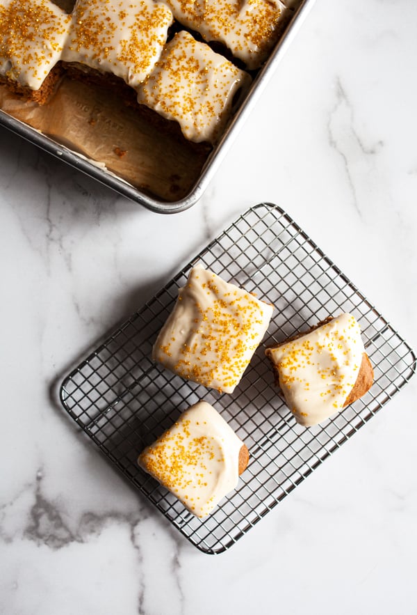 Cinnamon Spice Sheet Cake with Cream Cheese Frosting | The Full Helping