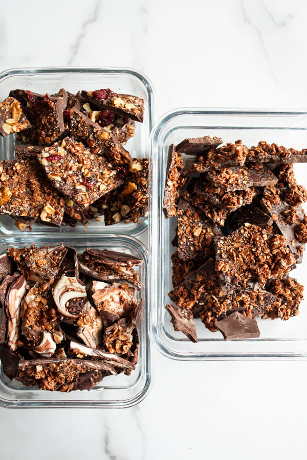 Vegan Dark Chocolate Granola Bark | The Full Helping