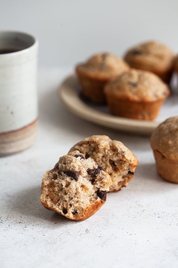 Perfect Vegan Banana Chocolate Chip Muffins | The Full Helping