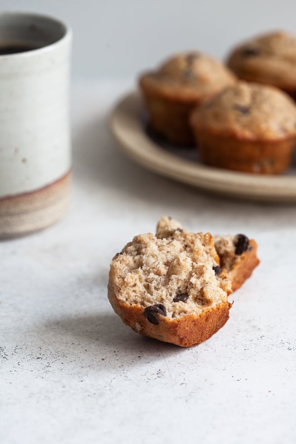 Perfect Vegan Banana Chocolate Chip Muffins | The Full Helping