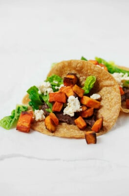 Vegan Sweet Potato Tacos with Black Bean Spread