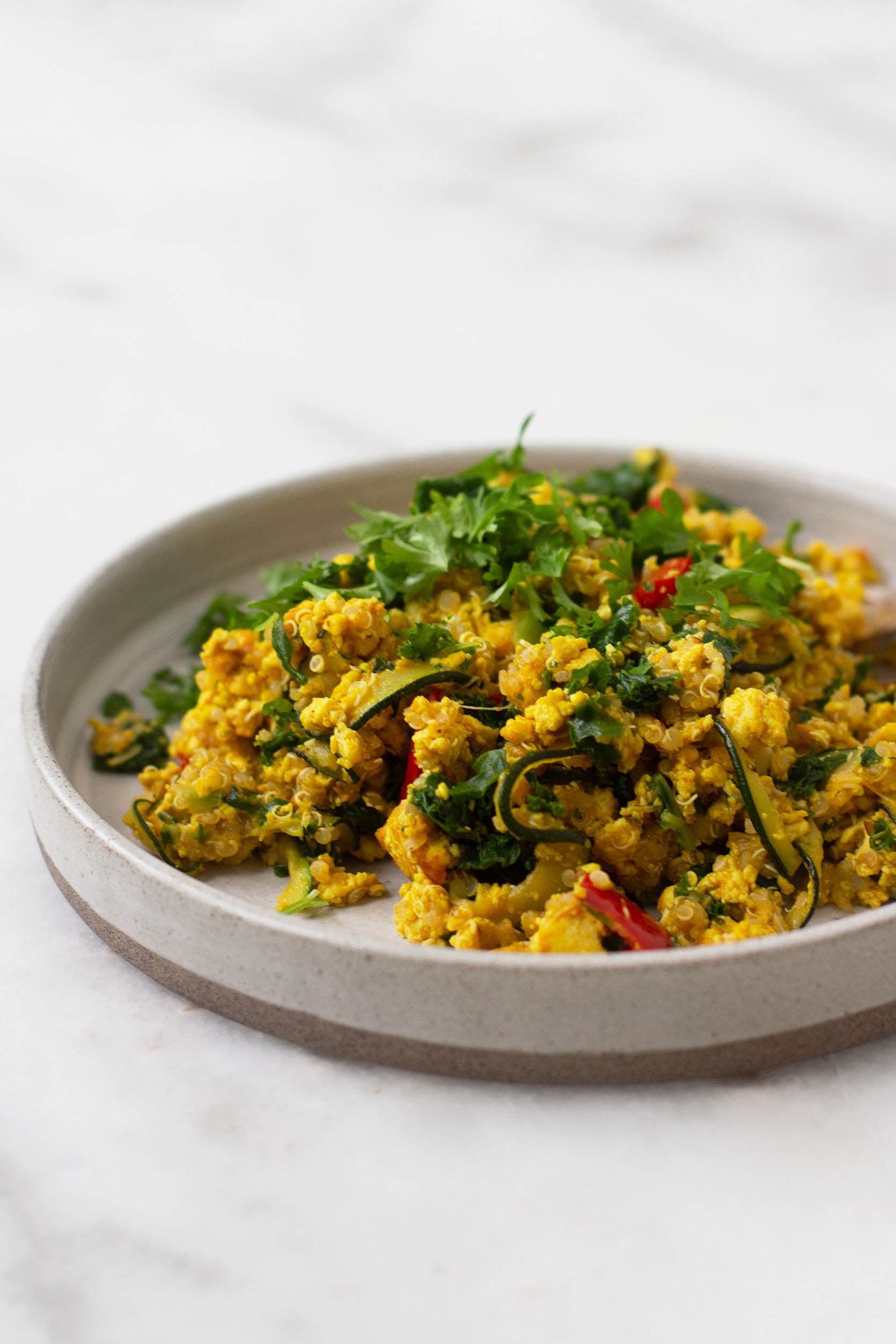 Tofu Quinoa Veggie Scramble The Full Helping