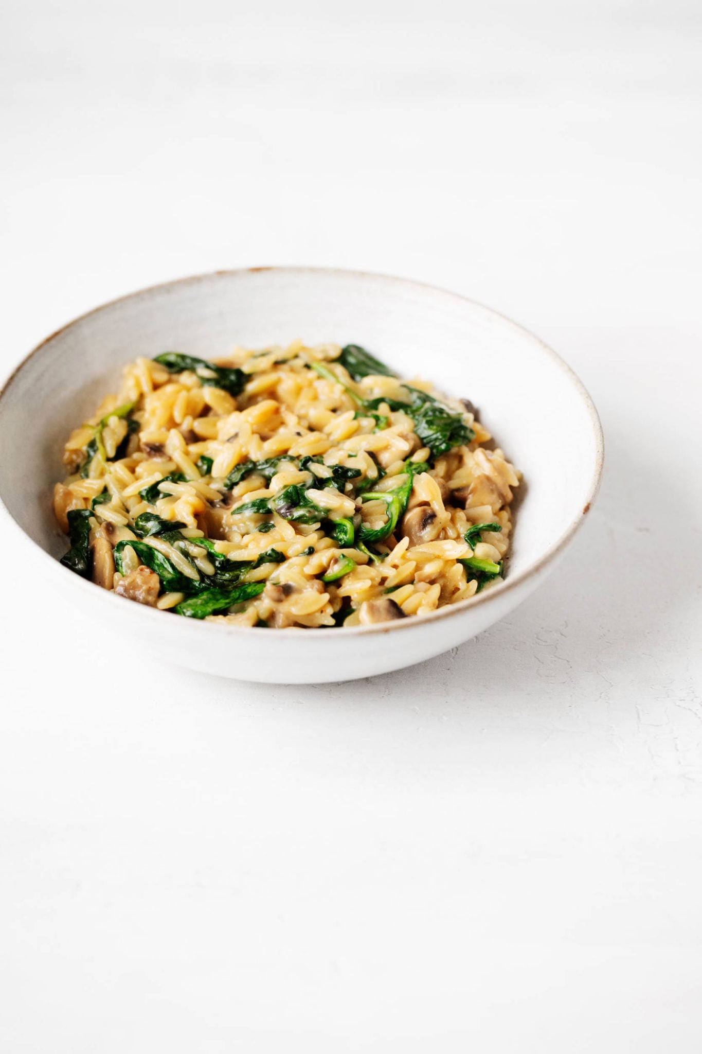 OnePot Creamy Mushroom Spinach Orzo The Full Helping