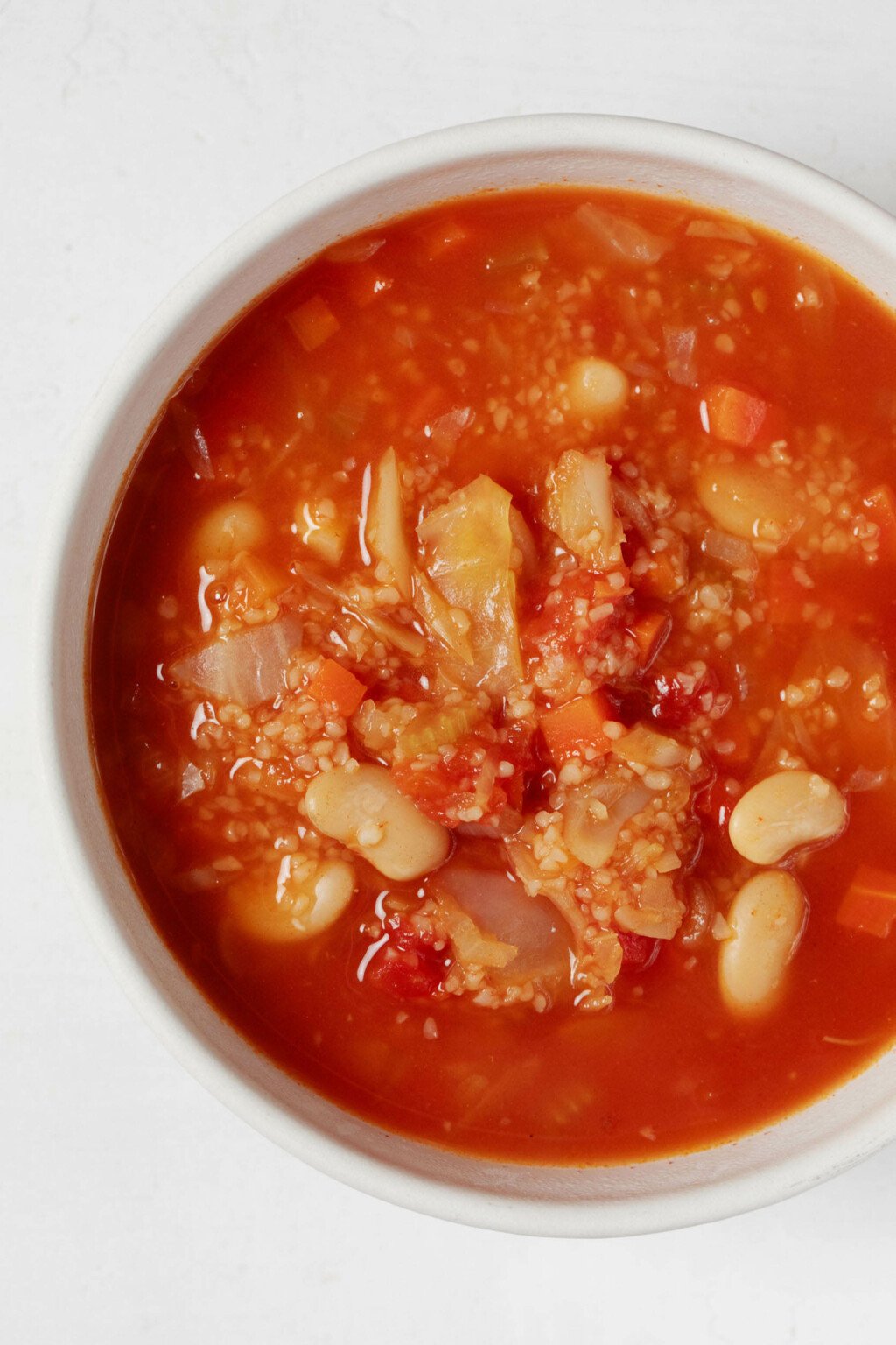 Vegan Cabbage Stew with Bulgur and Navy Beans